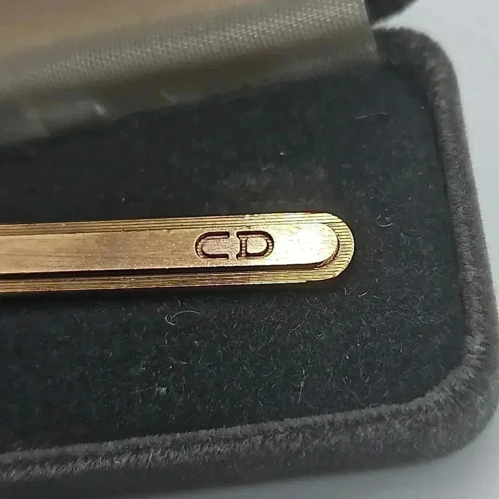 Christian Dior Rose Gold Tone Tie Bar with box